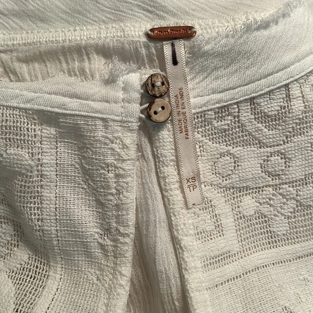 NWOT Free People Making Harmony Embroidered Cotton Long Sleeve Bodysuit XS